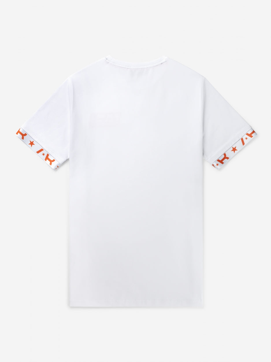 Neon Flag Tee | White / Dragon Fire