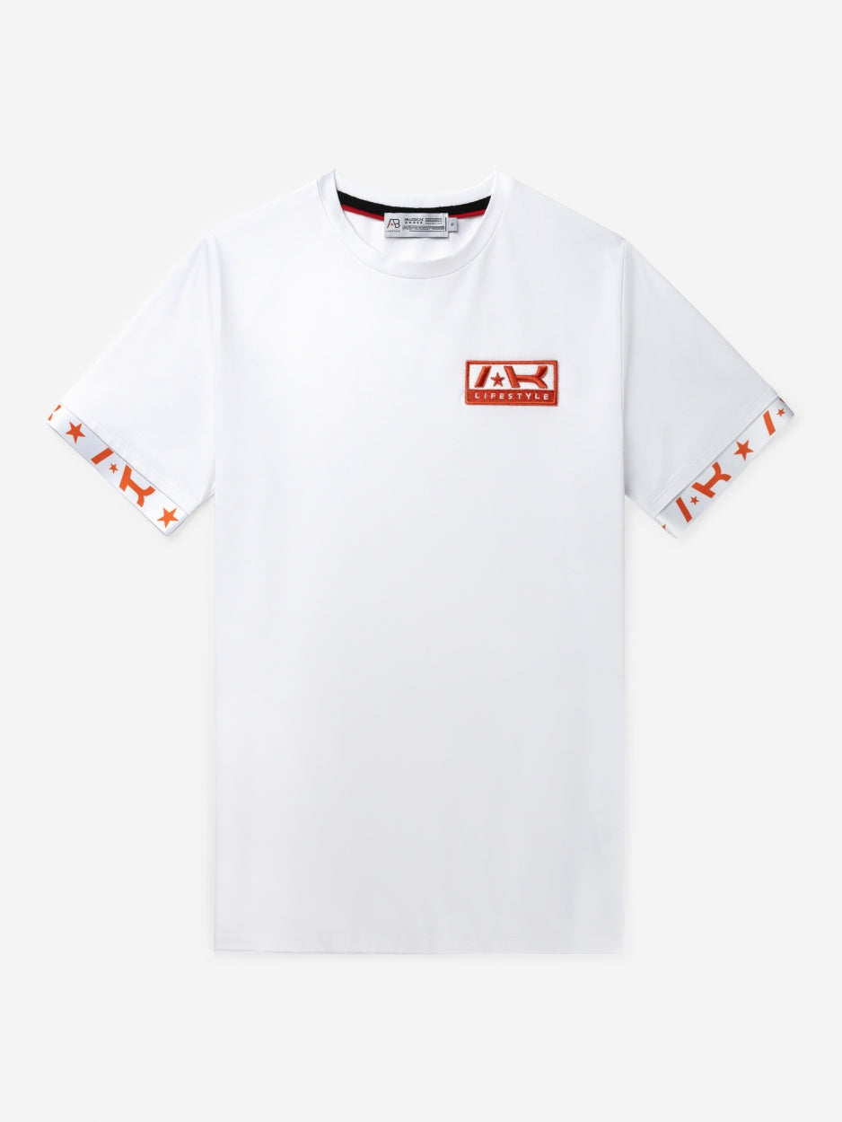 Neon Flag Tee | White / Dragon Fire