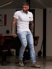 Slim Denim Jeans | Light Blue - Destroyed White Washed