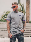 Neon Flag Tee | Dark Grey / Purple