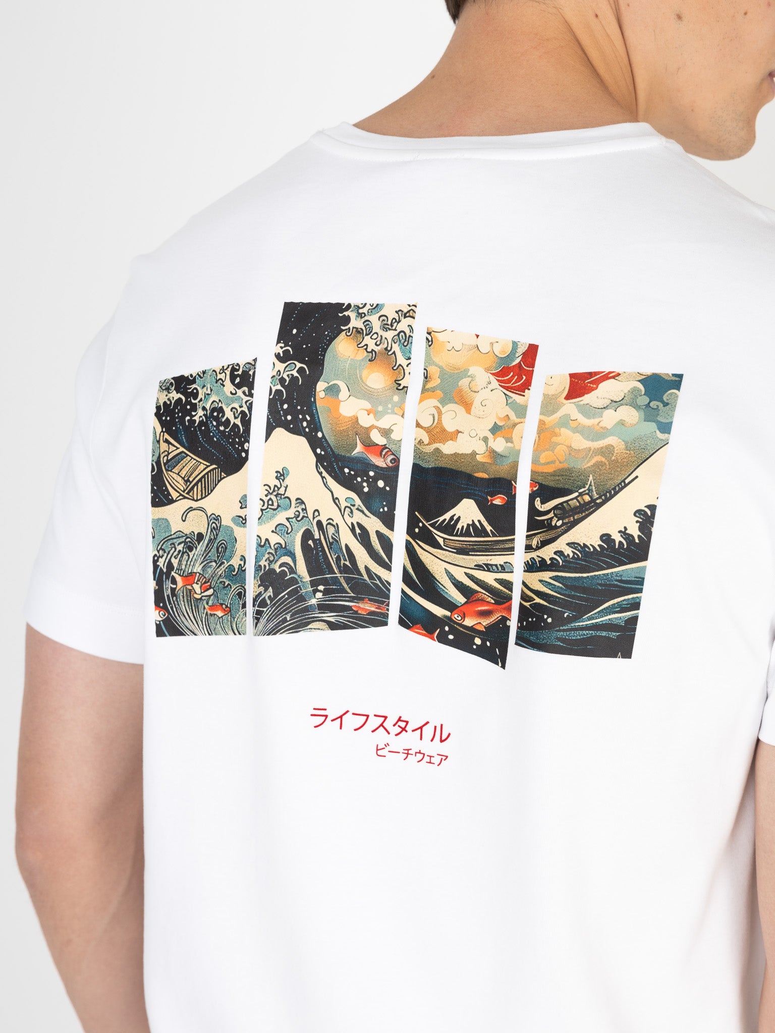 Ink Tee (Ocean) | Bright White / Desert Sage