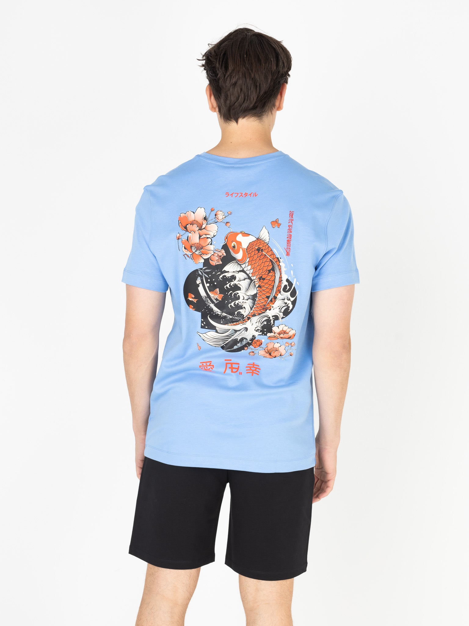 Ink Tee (Koi) | Cornflower Blue