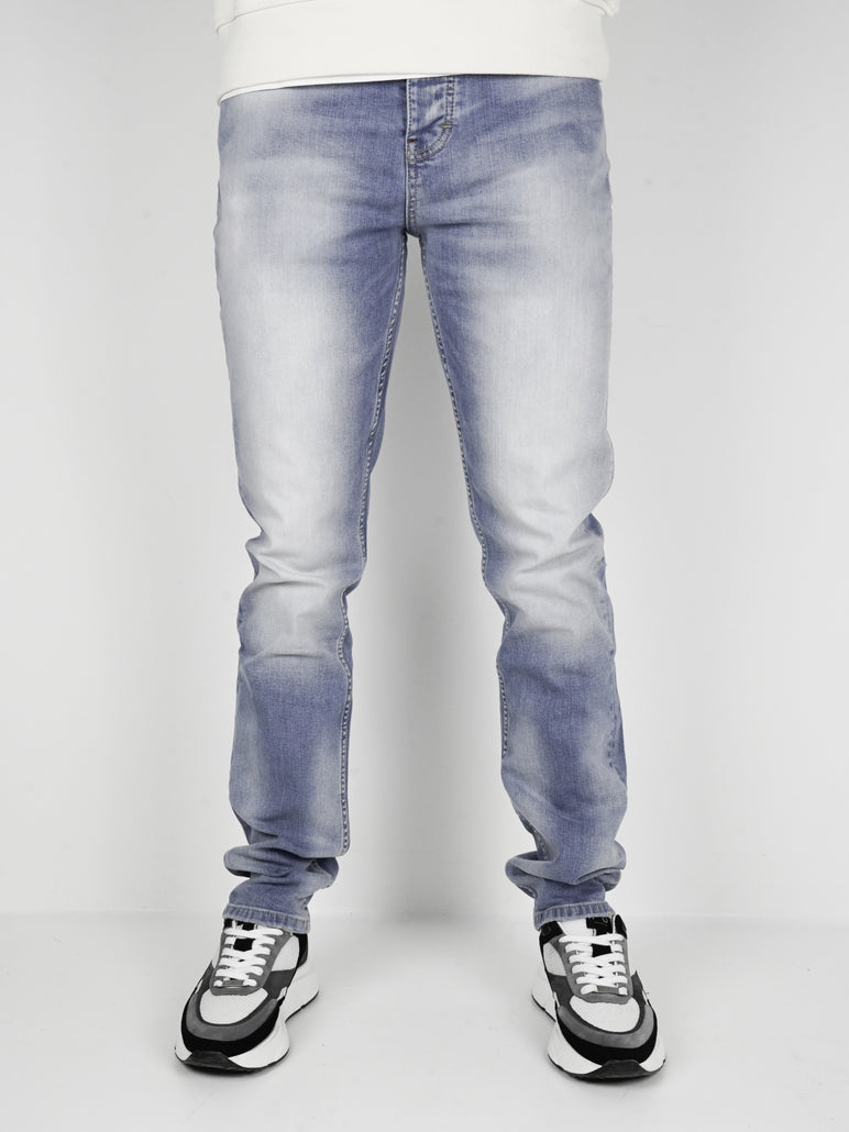 Slim-Fit Denim Jeans Paint | Dark Blue | Mid Blue