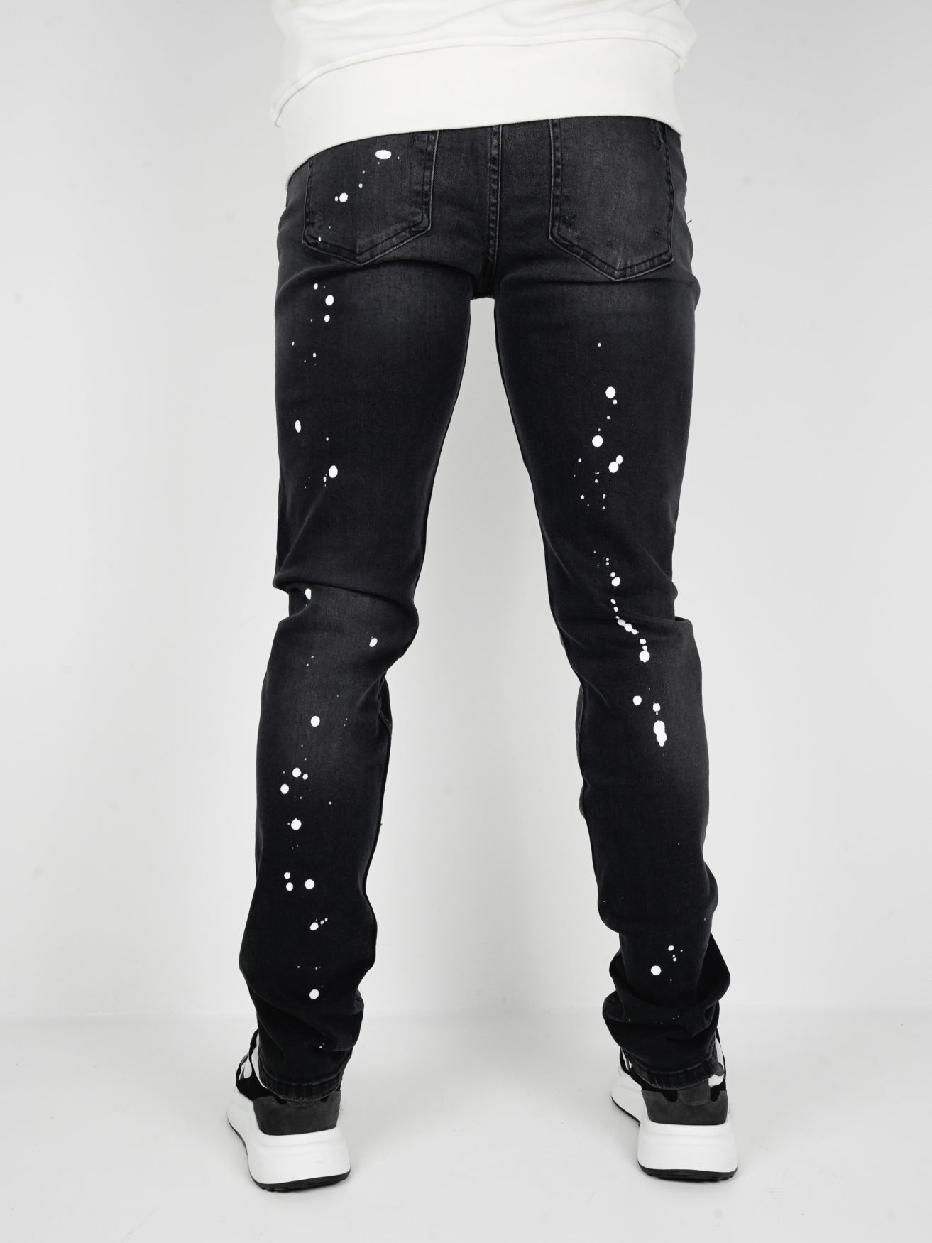 Slim-Fit Denim Jeans Paint | Dark Blue | Jet Black