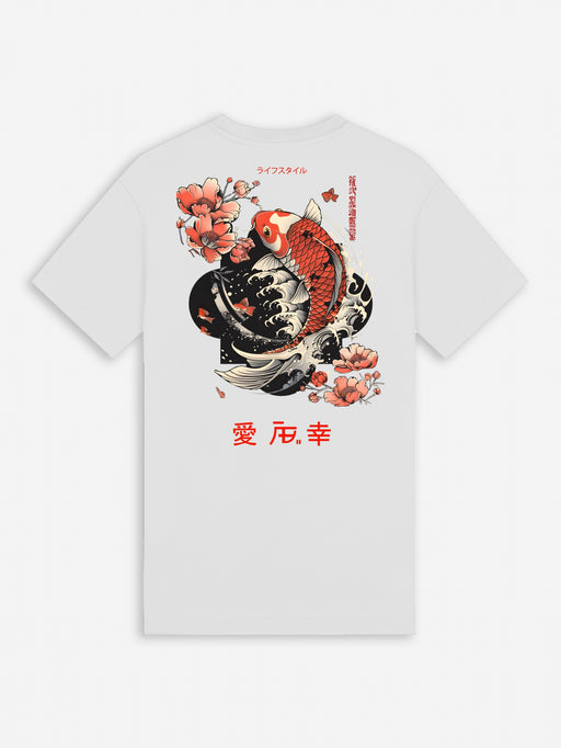 Ink Tee (Koi) | Bright White