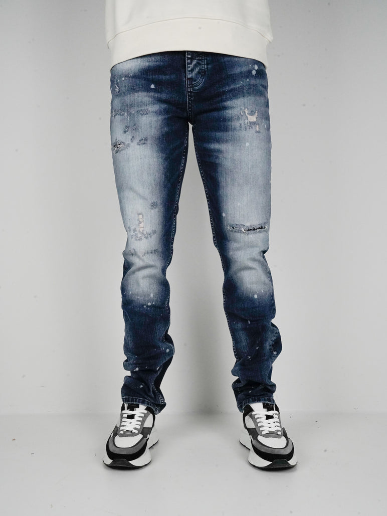 Slim-Fit Denim Jeans Paint | Dark Blue | Dark Blue