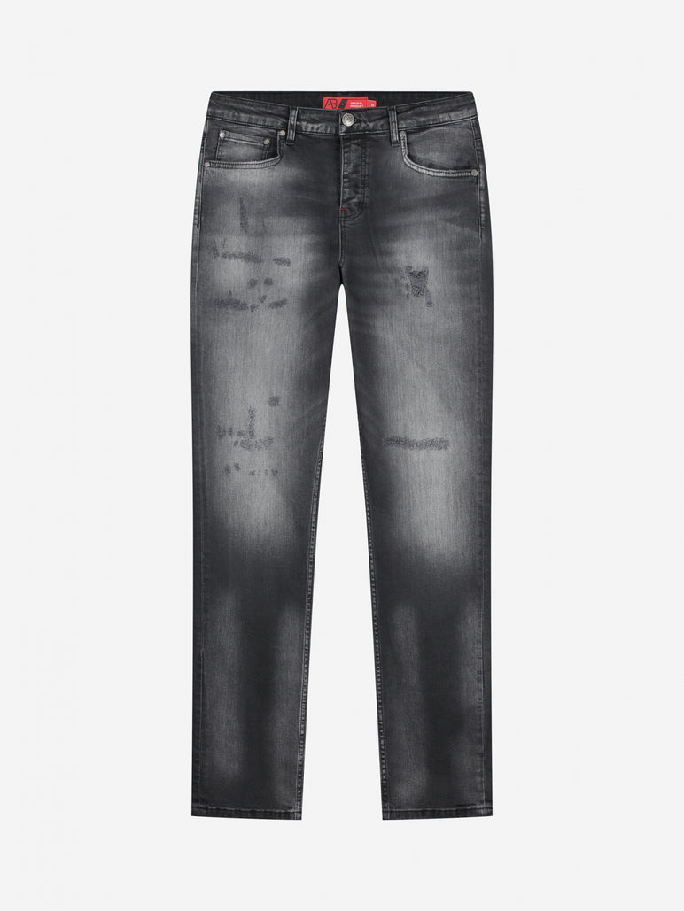 Slim-Fit Denim Jeans Paint | Dark Blue | Jet Black