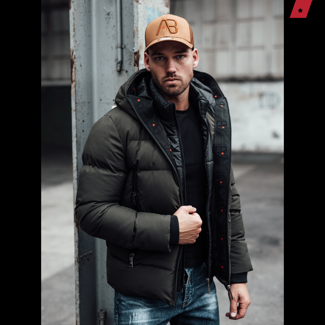 Hooded Down Jacket | Army Green - AB Lifestyle